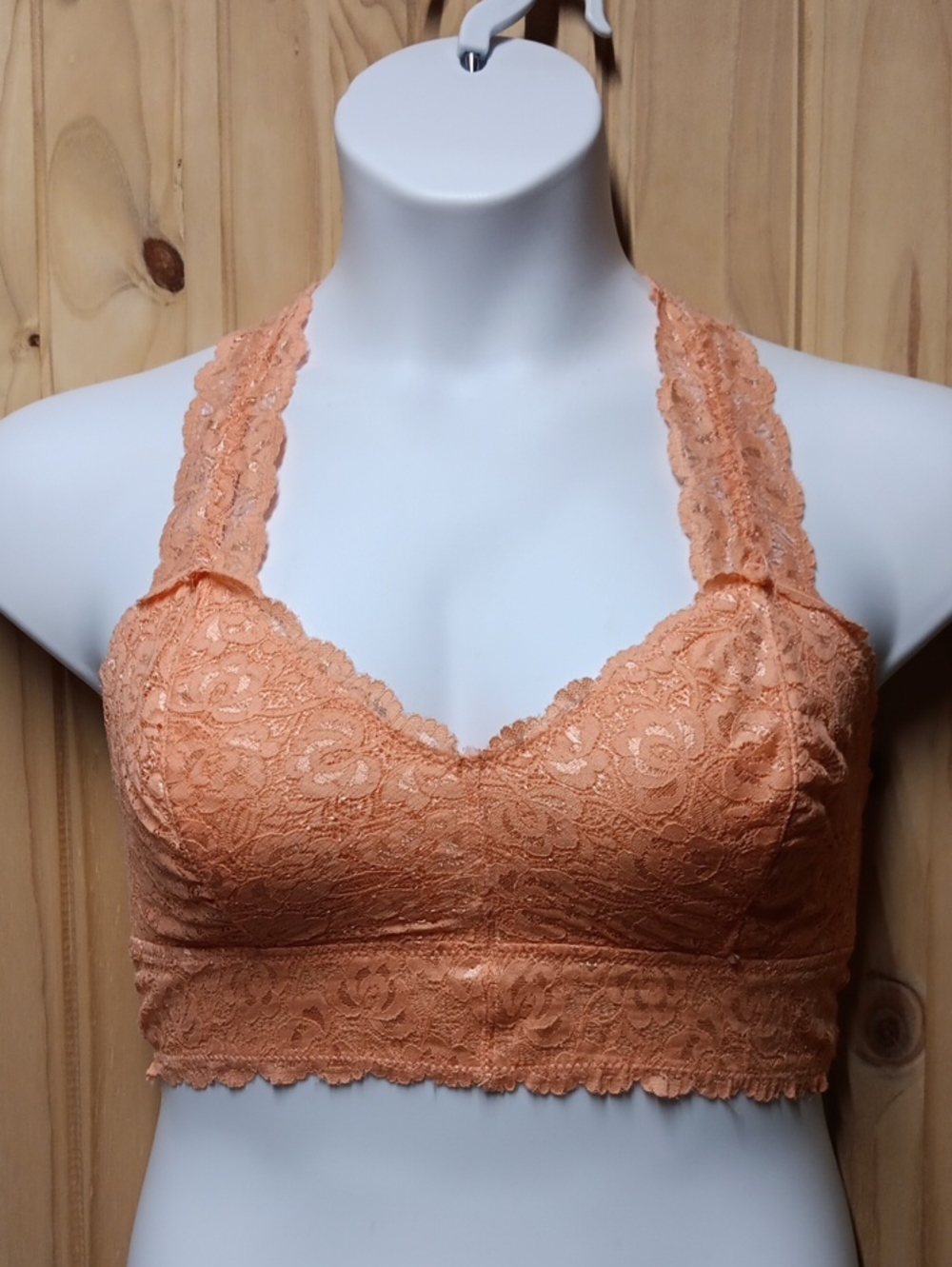 Dreamwear Lace Halter Bralette in Peach - Women Intimates